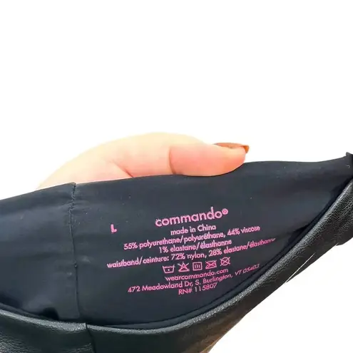 Commando Faux Leather Leggings Black Smoothing Control Size Large