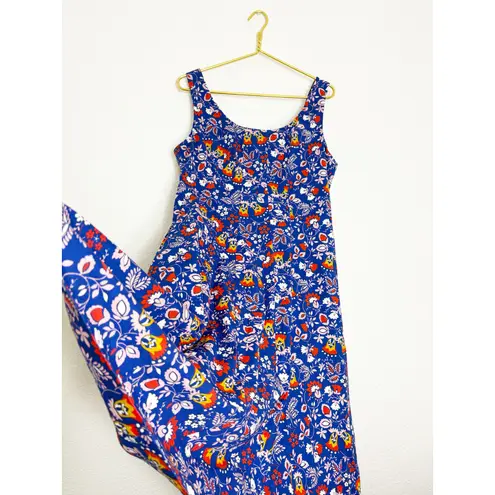 Boden Sabina Midi Dress Size 12R Blue Floral Aline Sleeveless Preppy Cocktail