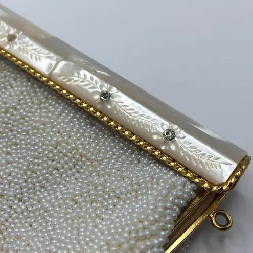 Vintage Mother of Pearl Beaded White Created by Mr John Japan Evening Bag