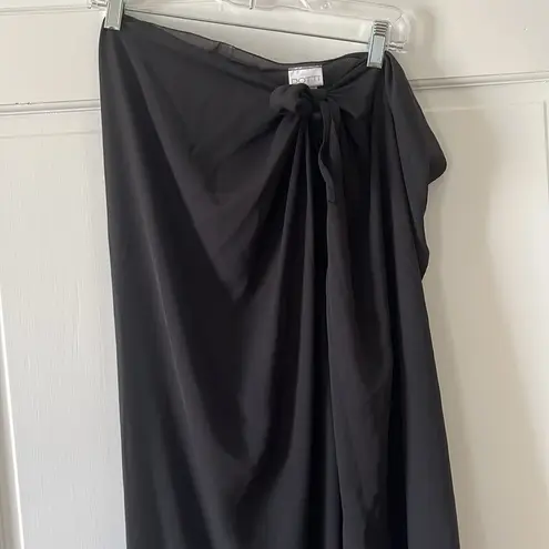 Dotti Black Maxi Wrap Coverup with Tie Front Size undefined