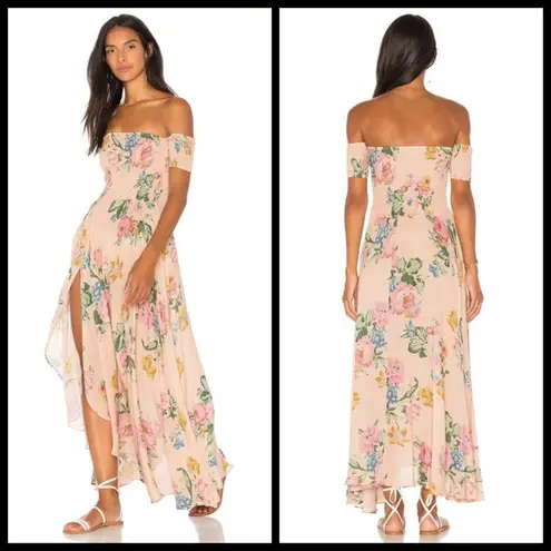 đź’•AUGUSTE x REVOLVEđź’• Boheme Goddess Maxi Dress ~ Blush Floral Print US 4 NWT Pink