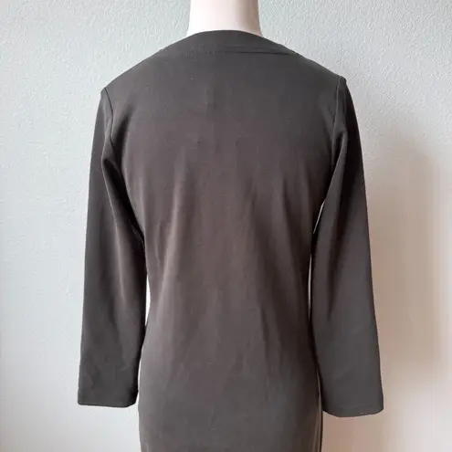 Emerson Fry Long V Neck Midi Dress Size XS Black