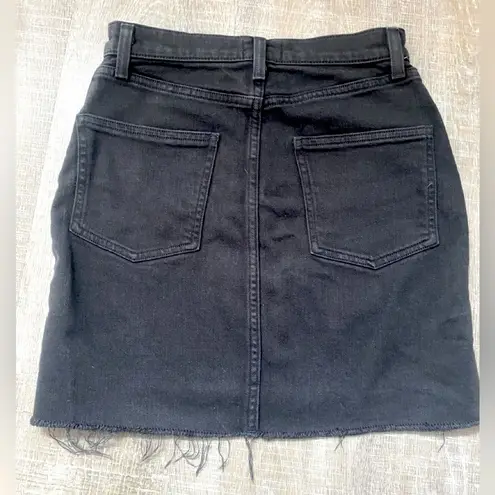 Wilfred Free WIFRED FREE Aritzia Tanit Black Denim Mini Jean Skirt Size 4 Raw Hem Grunge 90s