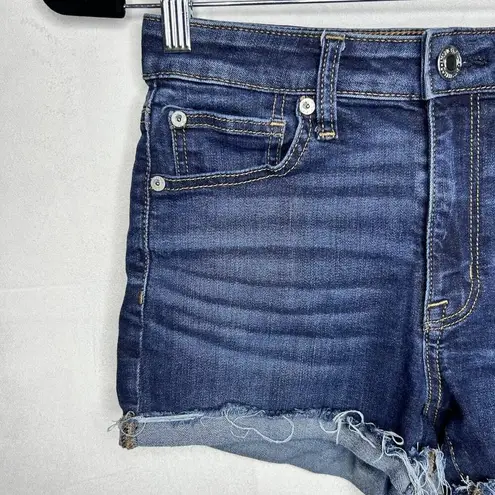 American Eagle  Hi-Rise Shortie Jean Shorts Sz 6 (27x3) Denim Blue Super Stretch