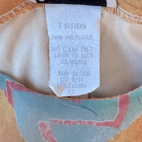 Vintage ‘90s 7 Sisters U.S.A. Southwest Print Side Tie Short Sleeve Blouse Orange Size XL
