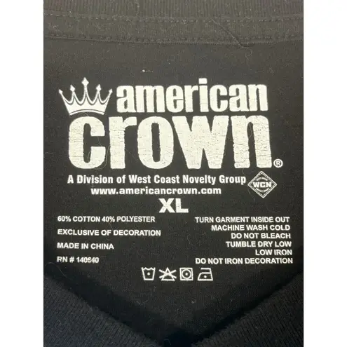 American Crown Women's Long Sleeve V Neck Support The Cure Sequin Tee Bllack XL Black