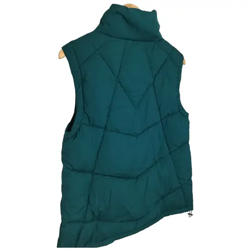 Nordstrom New  Puffer Vest Womens XXS Stand Collar Quilted Zip Up Teal Ocean