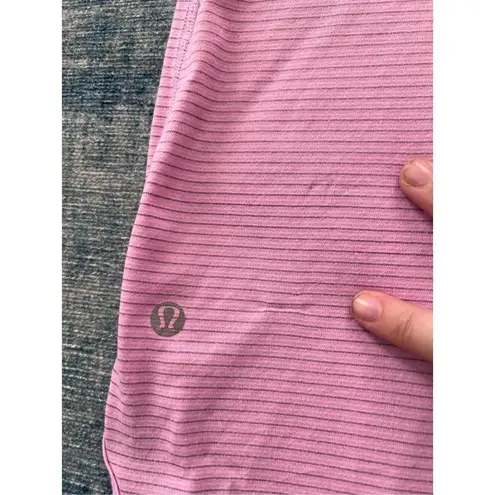 Lululemon  Micro Stripe Pink 105 F Singlet Racerback Tank Top Size 8