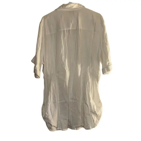 Ashley Stewart Women's 3/4 Sleeve White Button-Up Shirt Size 24