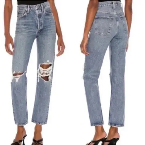 AGOLDE  90s Pinch Waist Hi-Rise Straight Ankle Button Fly Jeans Women 26 Backdrop