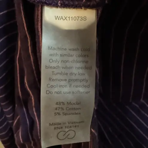 Calia by Carrie Underwood Purple Striped Athletic Tee w/ Knotted Cut Out Sleeve Size XL