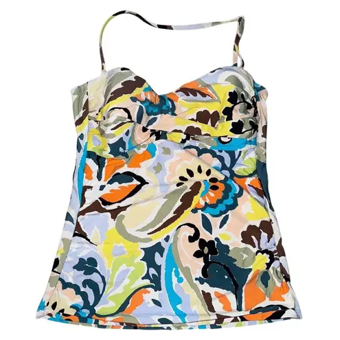 Anne cole Women's Floral Twist-Front Tankini Top L Multicolor