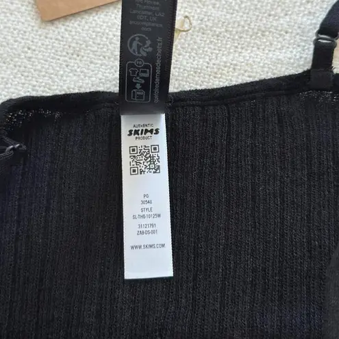 SKIMS Sheer Knit Cami Bodysuit in Onyx, Size X-Small