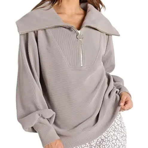 Varley Vine Half Zip Ottoman Sweater Half Zip Oversized Balloon Sleeve S NWT