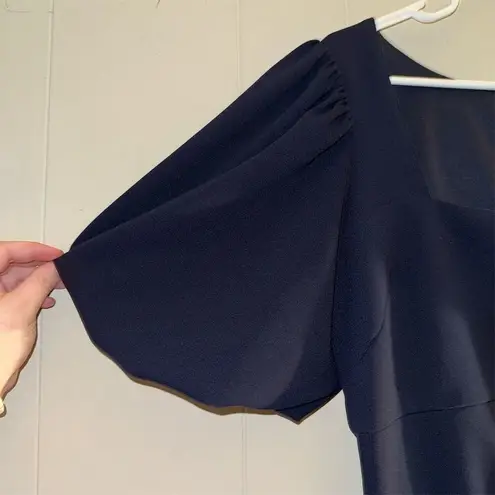 Betsy and Adam Women's Black Flutter Sleeve Midi Dress Size 12 Party/Cocktail