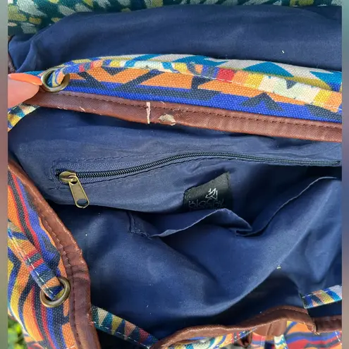 Black Poppy Multicolor Bohemian Schoolbag Aztec Print Backpack