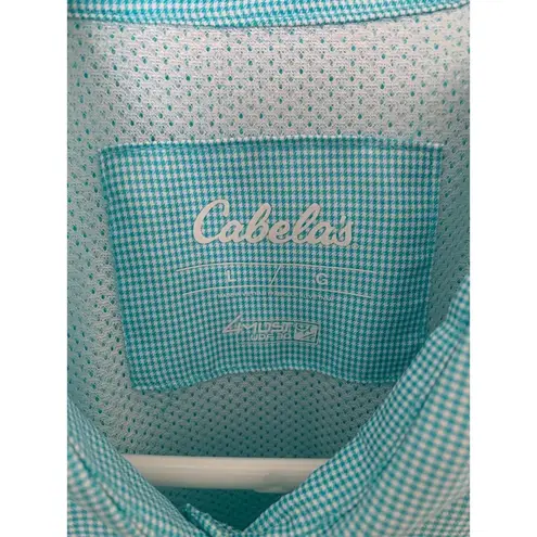 Cabela's Womens Center Button Up 4Most UPF30 Shirt (2) Blue, Purple LARGE Hiking