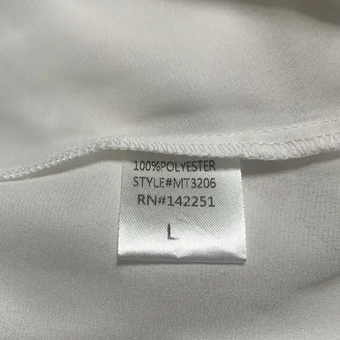 Love Letter Top Sz L Lace Feminine Layering Piece Semi Sheer Mock Neck Office