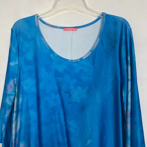 Simply Aster by Firmania Pullover Floral Blue Tunic Size XL