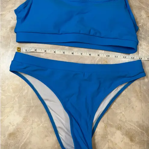 NWOT Bright Blue Scoop Neck Bikini Set – Medium | Sporty Two
