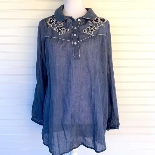 Tassels N Lace Oversized Tunic Blouse Size Medium