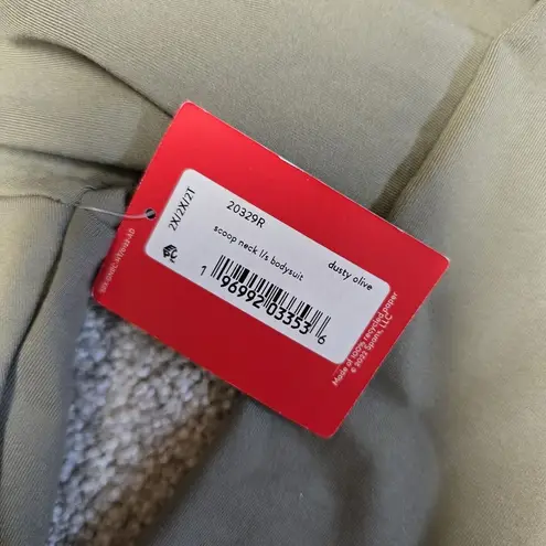 Spanx  Womens Scoop Neck Long Sleeve Bodysuit Dusty Olive Sz 2X‎ NWT Minimalist