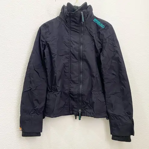 Superdry Japan Multi Zip Black Teal WINDCHEATER Women’s Jacket Size M