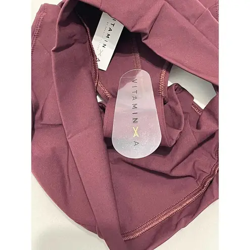 Vitamin A Womens Elena High Waisted Bikini Bottom Bathing Suit Swim Burgundy 14