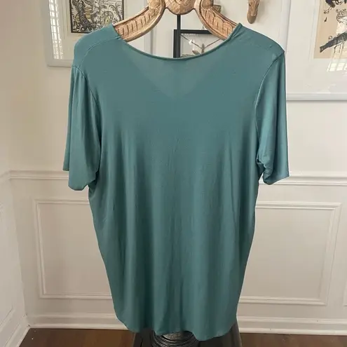 Universal Standard Liquid Jersey Emma V Neck Easy Tee Green XS 10 12 L