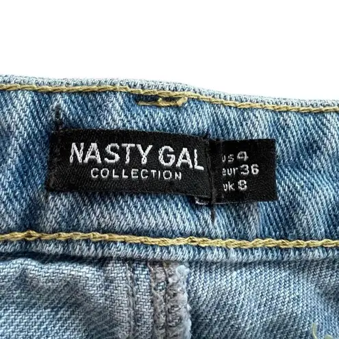 Nasty Gal  Distressed High Waist Mom Denim Jeans Size 4