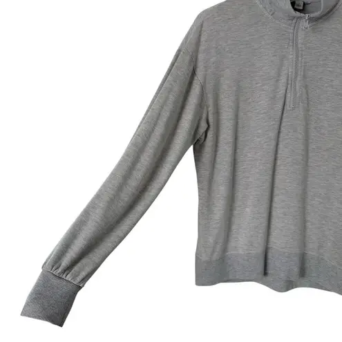 Three Dots Three Dot Quarter Zip Pullover Sweater Lightweight Heather Gray, Size Small