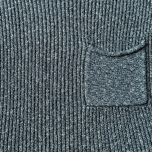 Free People Beach Freya Sweater Knit crop Sweater mock neck blue white XS