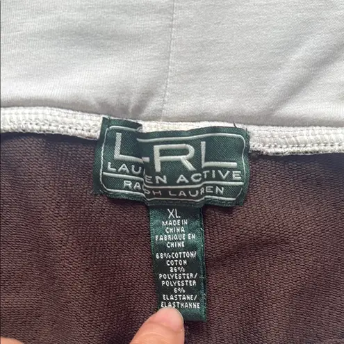 Lauren Ralph Lauren Brown Straight Leg Pants Cargo Pull on Stretch Boot leg Size XL