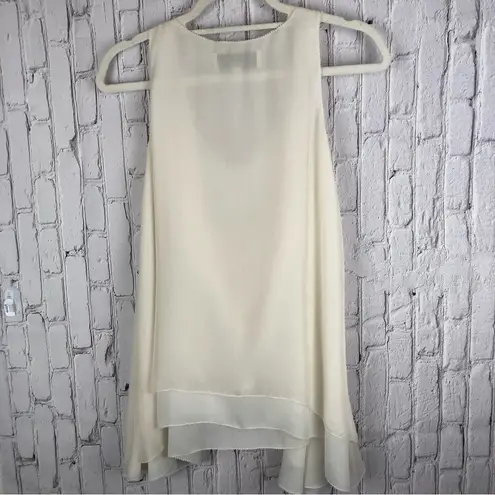 Badgley Mischka Mark and James by silk blouse with jeweled bird sz small