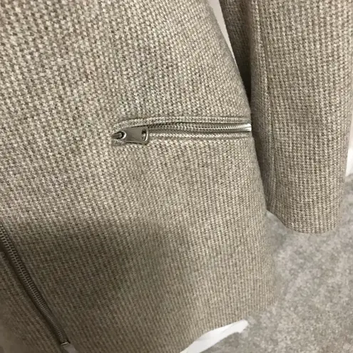 ZARA NWT  flecked zip front Frock coat