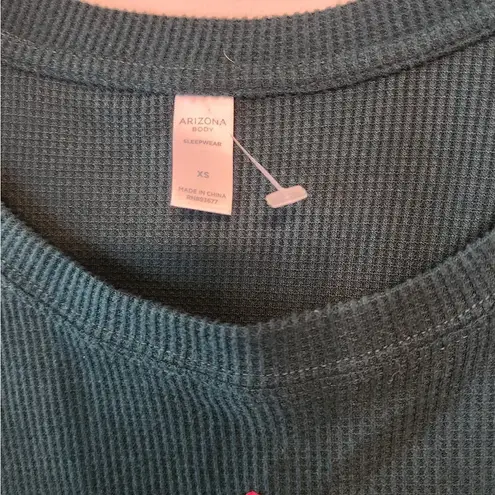 Arizona Jeans Arizona body green Ribbed long sleeve sleep shirt size xs