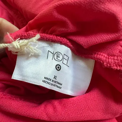 NEW Fe Noel x Target Pink One Piece Swimsuit Metallic Puff Sleeve Sexy Cutout XL