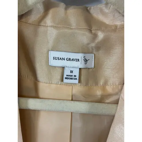 Susan Graver Women's Blazer 1X Beige