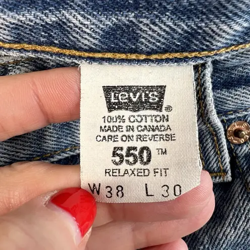 Levi's Levi’s 550 Sz 36 16 Shorts Cut Off Jean Destroyed Holes Boho Grunge Denim Ridged