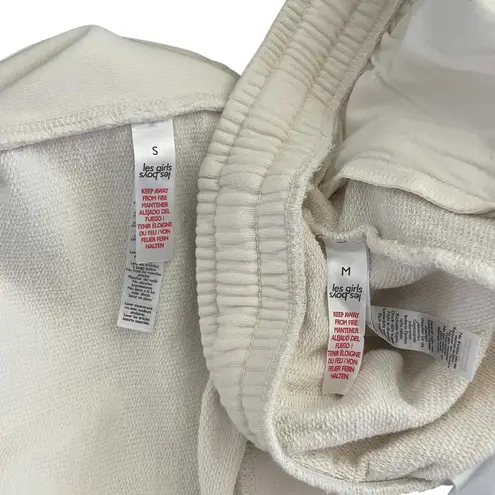 Les Girls Les Boys Hoodie Sweatpants Tracksuit Set Logo Unisex Adult Size S/M Yellow