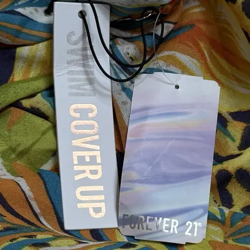 Forever 21 NEW  Animal Tropical Print Kimono Swim Beach Cover up Resort Travel 1X