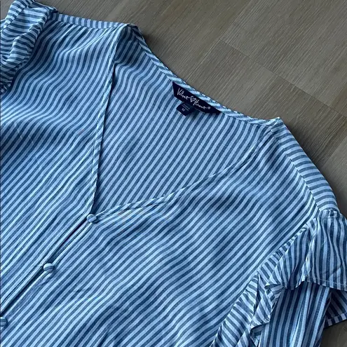 Velvet Heart Blue Striped Women's Top