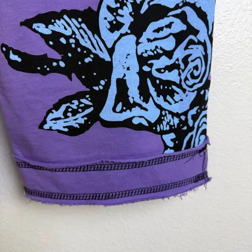 Seedless Clothing Sweatpants Womens Small Purple Floral Lounge Y2K Crop 15" NWT