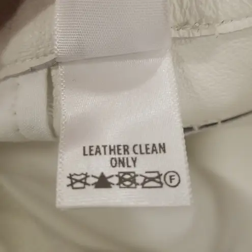 St. John ππ 100% Leather Pants High Rise ~ Ecru White 12 NWOT