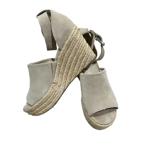 Marc Fisher  Women's Espadrille Wedge Sandals Beige Size 8 Summer Casual