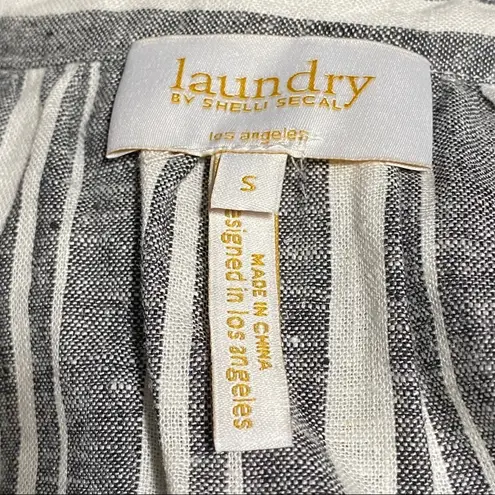 Laundry by Shelli Segal  gray white linen blend top blouse small‎ NWT career work thumbnail 5
