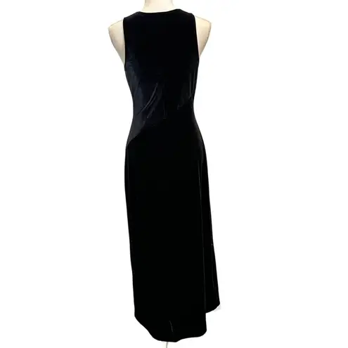 VTG Y2K 90s Marian & Maral Black Velvet Sleeveless Maxi Dress Gothic Witch Small