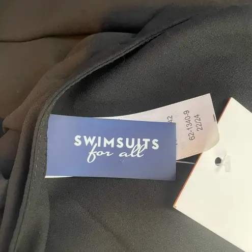 NWT Swimsuits for All V Neck Swim Caftan Cover Up in Black Size 22/24