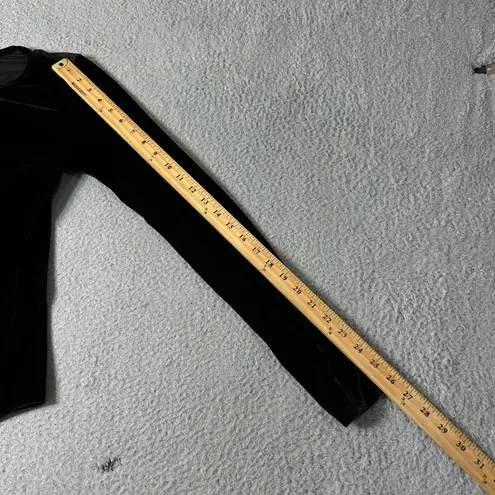 A3 Design Bodysuit Juniors Womens L Black Velvet Long Sleeve Angel Sequin Wings Size undefined