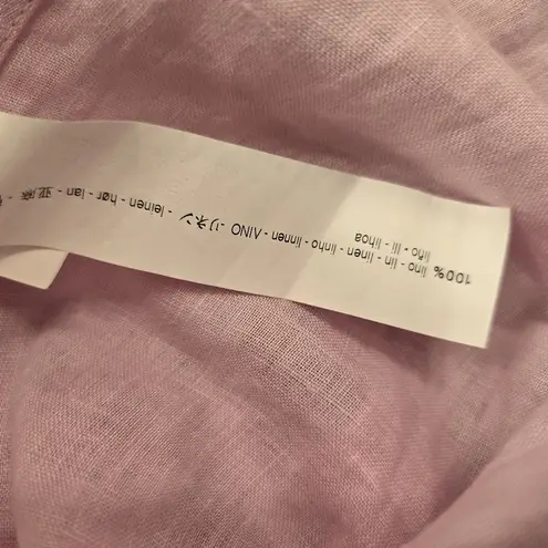 ZARA  Linen Button-Down Shirt Pink Size M